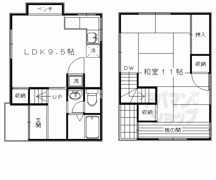 【グッドフロー様紫野上野町貸家】間取