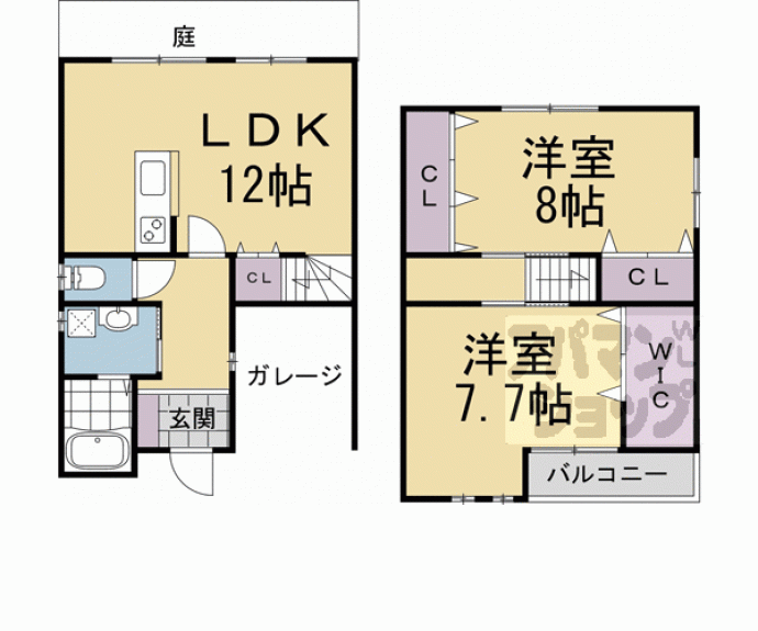 【紫野南舟岡町貸家】間取