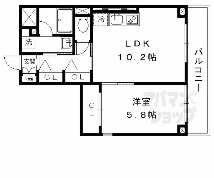 【エバーグリーン御薗橋】間取
