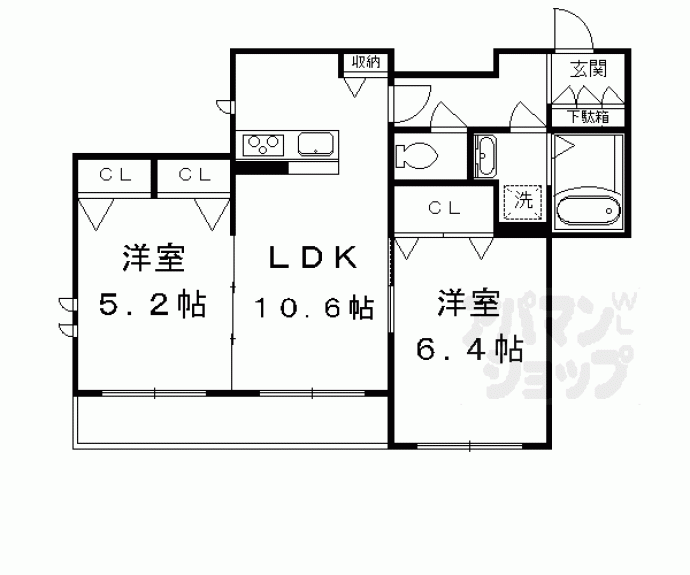 【Ｓｈｉｎｉｎｇ　Ｔｅｒｒａｃｅ　西賀茂】間取