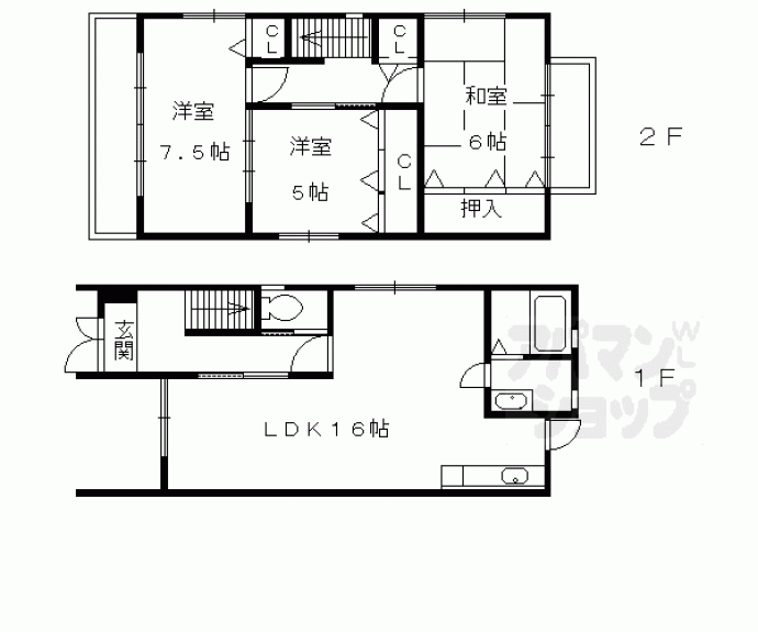 【紫竹下梅ノ木町貸家４９－４】間取