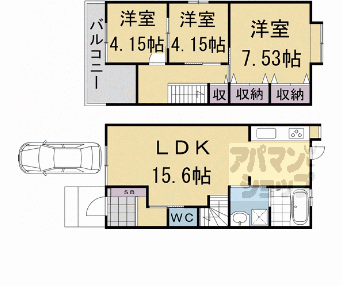 【紫野東御所田町貸家】間取