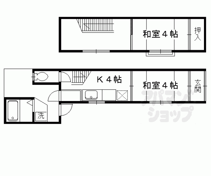 【鷹峯木ノ畑町貸家46】間取