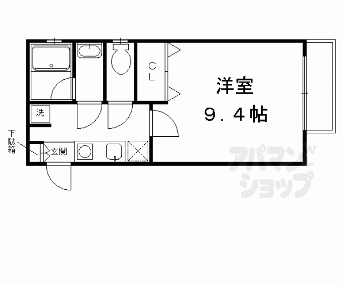 【スタジオ　エフ】間取