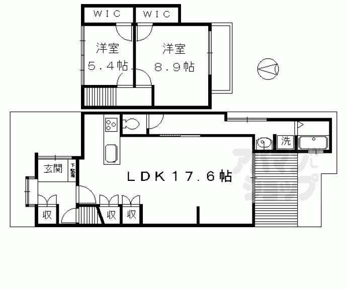 【小山元町京町家（東）】間取