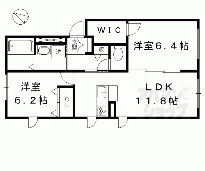 【セカンドステージ　リアン　京都】間取