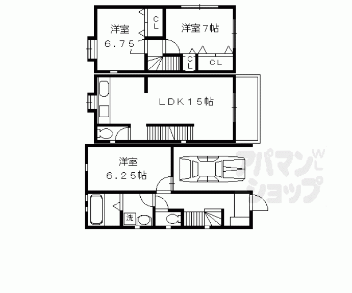【紫野下門前町６６－２４貸家】間取