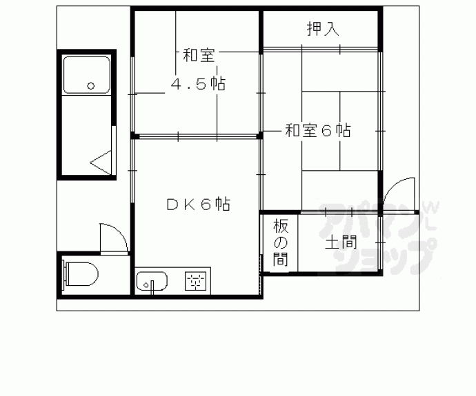 【紫野東舟岡町16貸家】間取