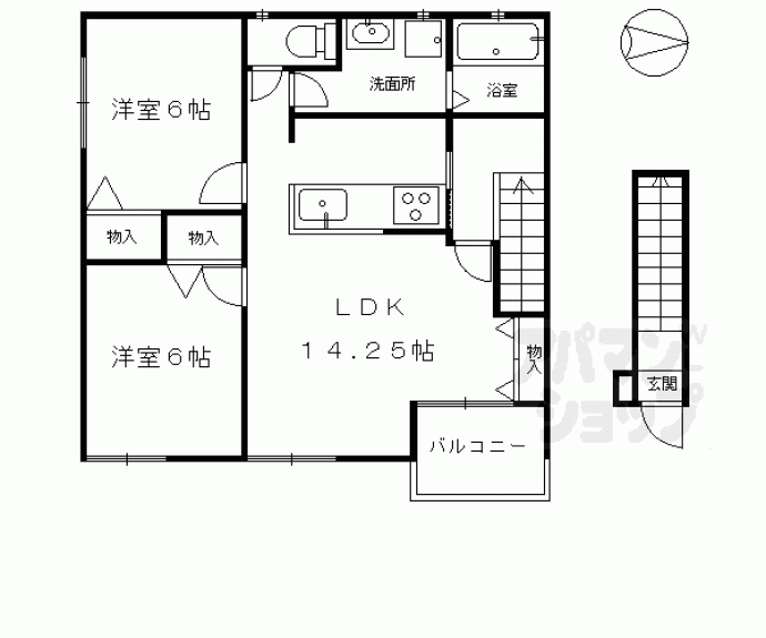 【ラ・ぺ北大路小山】間取
