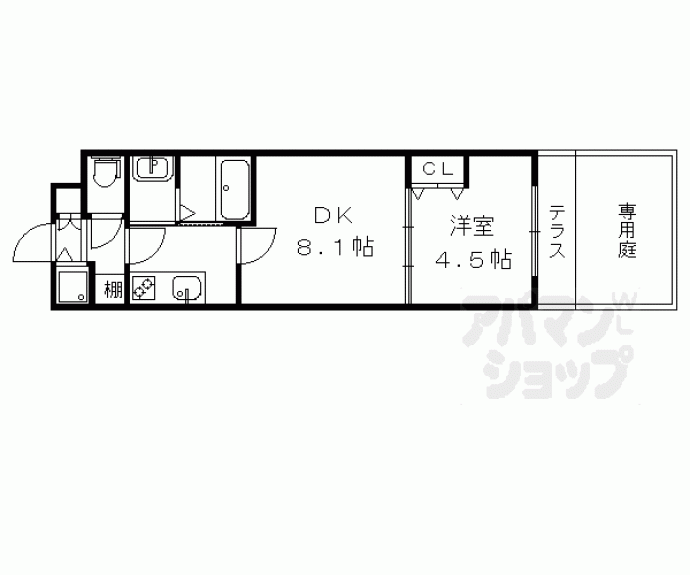 【アドバンス京都北大路レフィナード】間取