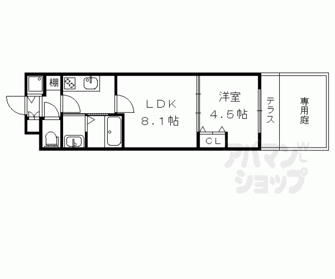【アドバンス京都北大路レフィナード】間取