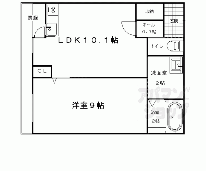【紫野上柏野町１６－４貸家】間取