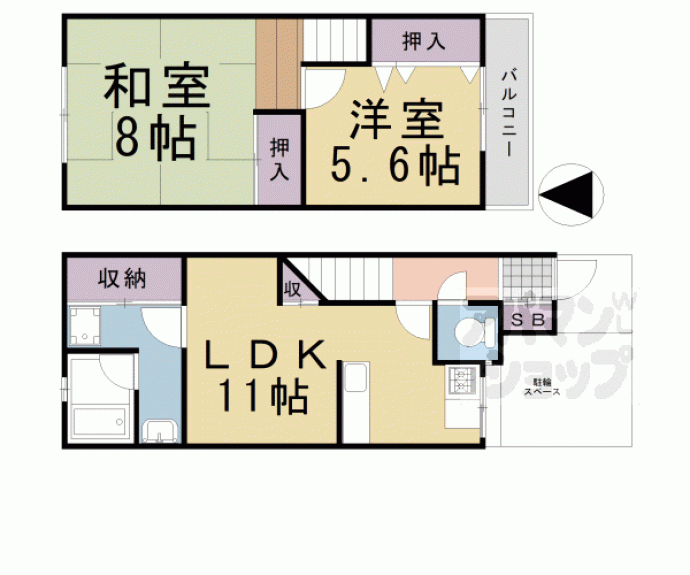 【大宮西野山町２５－１３貸家】間取