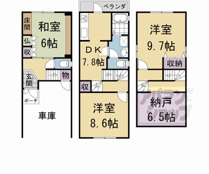 【紫竹桃ノ本町６０貸家】間取