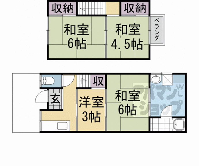 【紫野西泉堂町４８－１貸家】間取