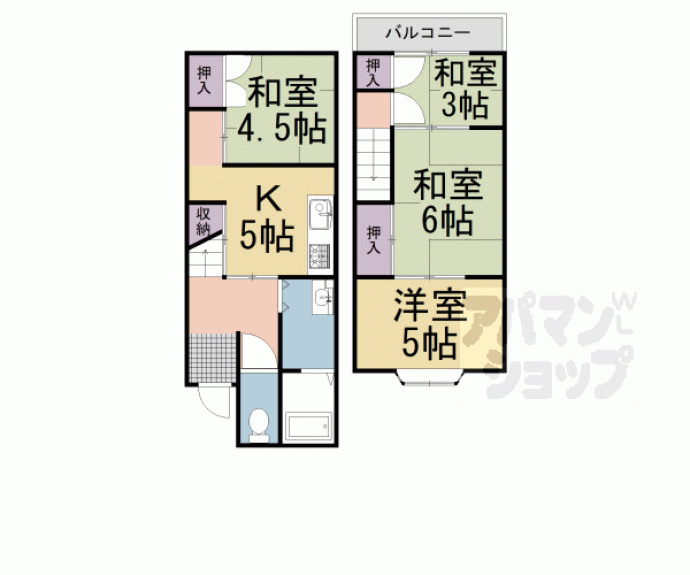 【北区上賀茂中ノ坂町８－５貸家】間取