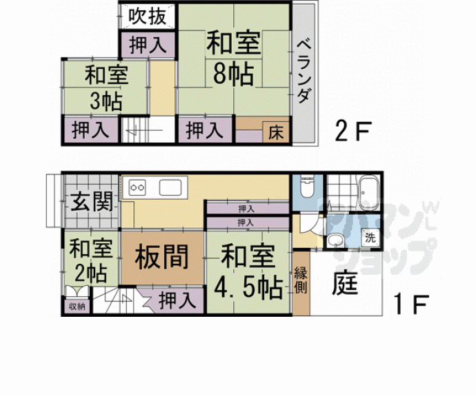 【紫野北舟岡町２４番２６貸家】間取