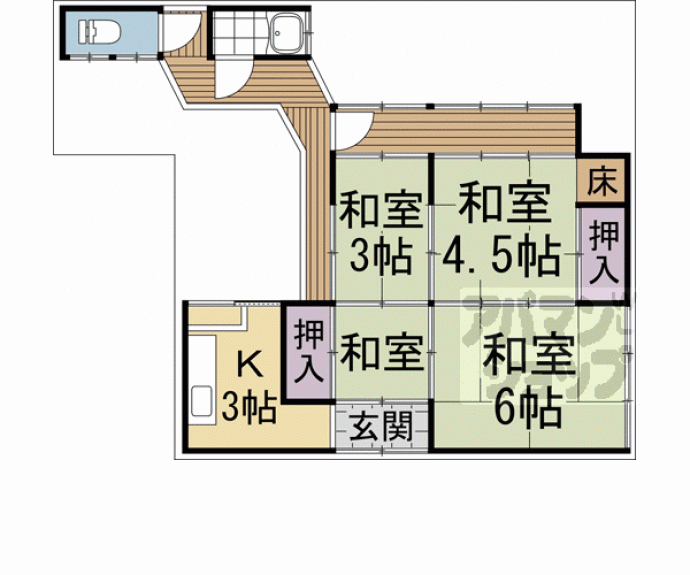 【紫野上柳町3貸家】間取