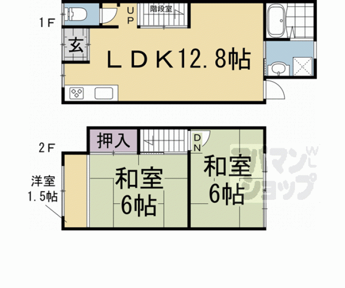 【上賀茂北大路町２０－４貸家】間取