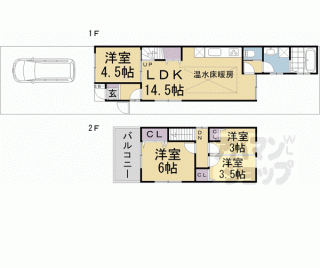 【紫竹上高才町貸家　（東側）】