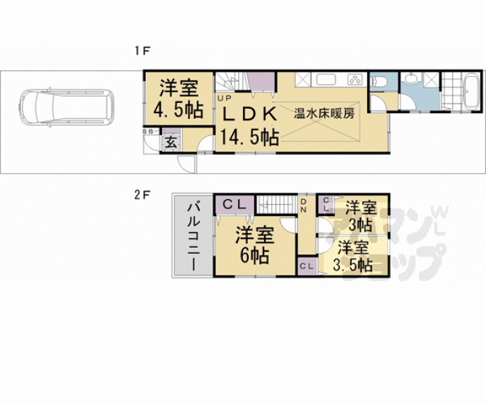 【紫竹上高才町貸家　（東側）】間取