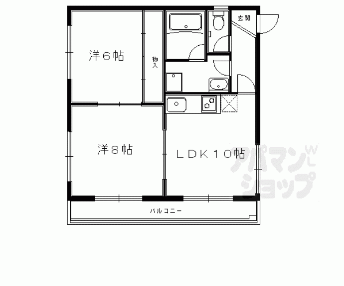 【瓢箪図子町マンション】間取
