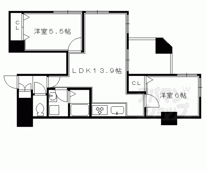 【シンフォニー四条河原町】間取
