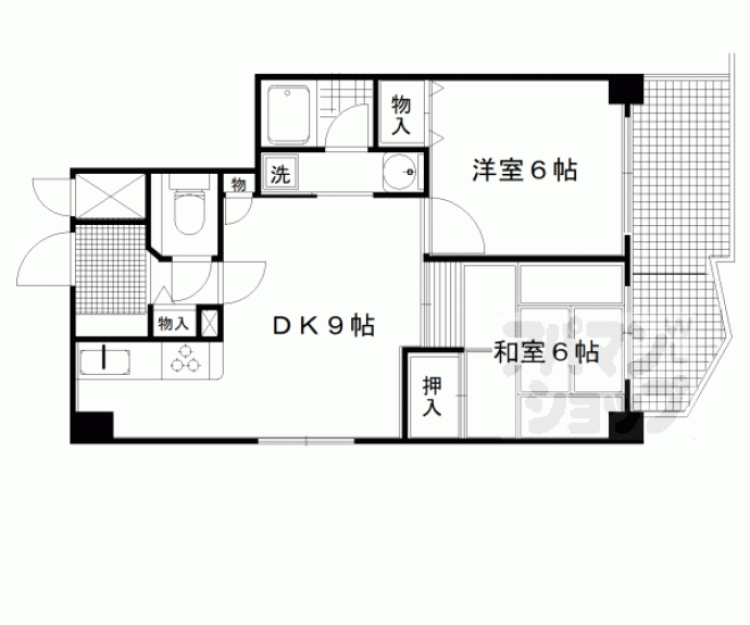 【パインフィールド二条城】間取