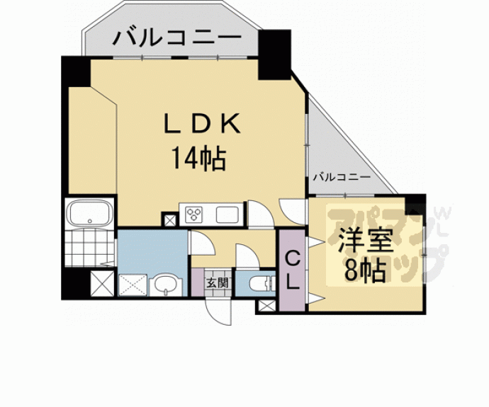 【パインフィールド二条城】間取