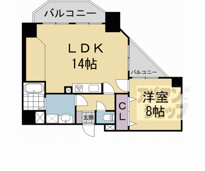 【パインフィールド二条城】間取