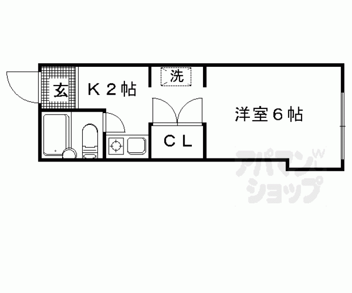 【パインフィールド北白川Ⅱ】間取