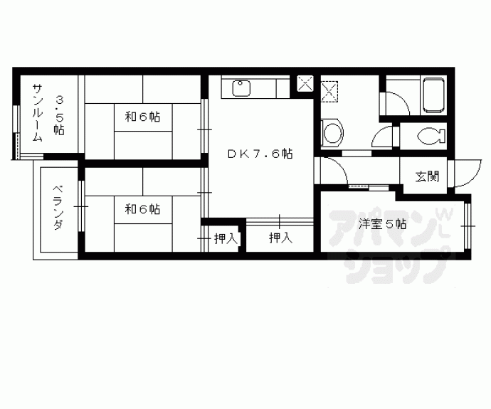 【イヌイ星の子ハイツ】間取