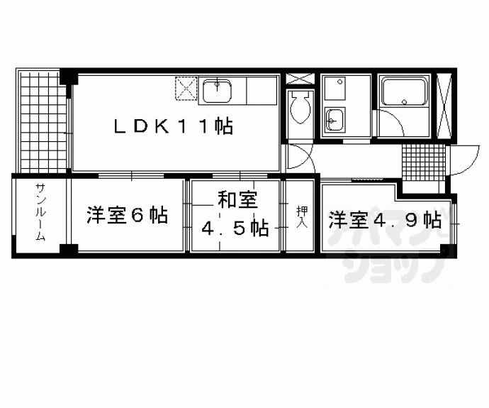 【イヌイ星の子ハイツ】間取