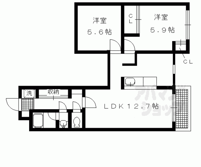 【聖護院谷口マンション】間取