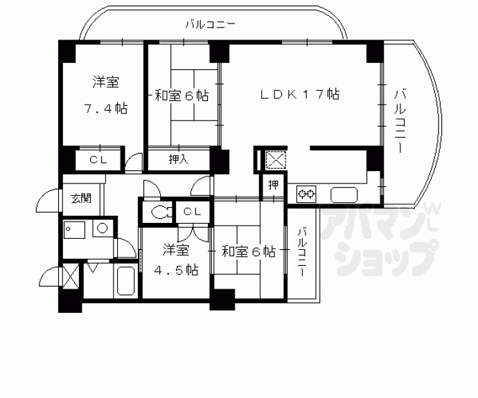 【インペリアルパレスリバーサイド】間取