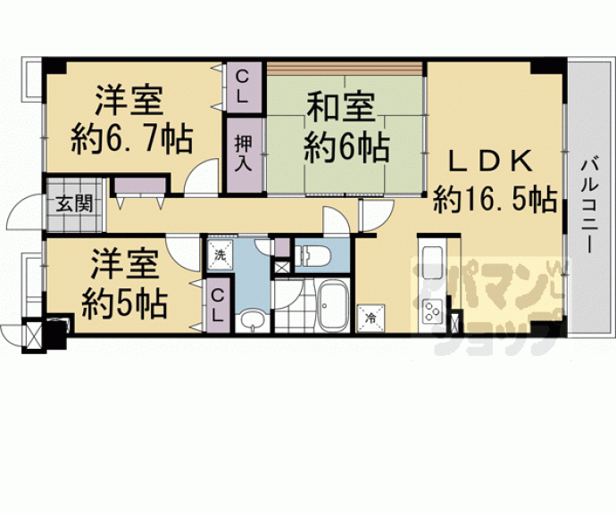 【イトーピア宇治グランヒルズ】間取