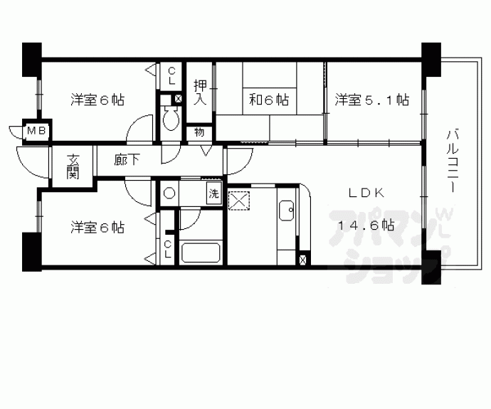 【パデシオン桃山南】間取