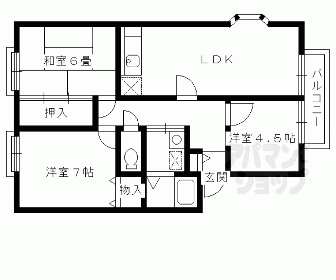 【サイプレス木幡 A棟】間取