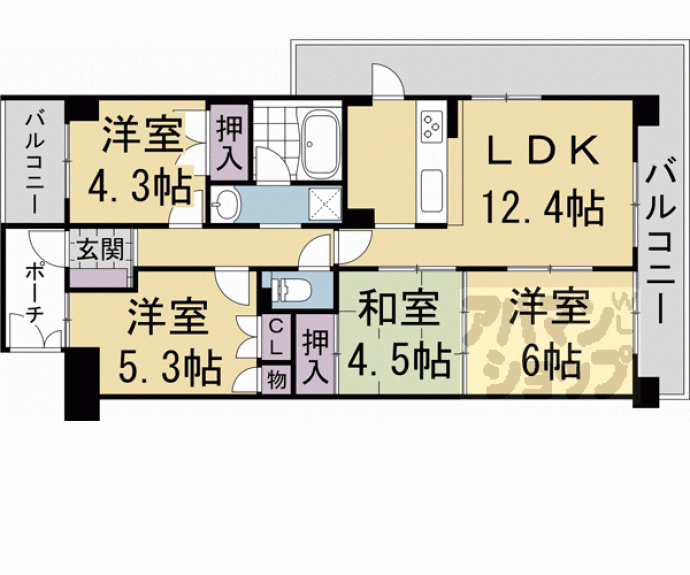 【朝日プラザ宇治】間取