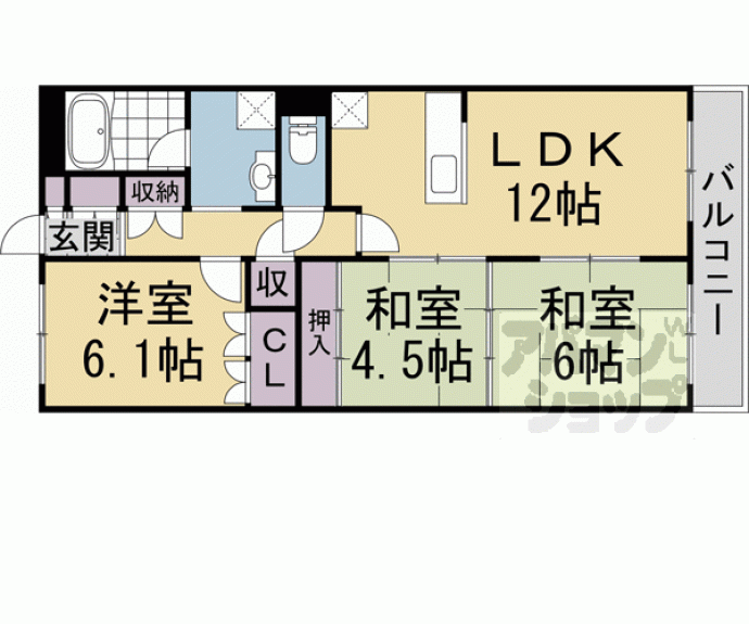 【朝日プラザ宇治】間取
