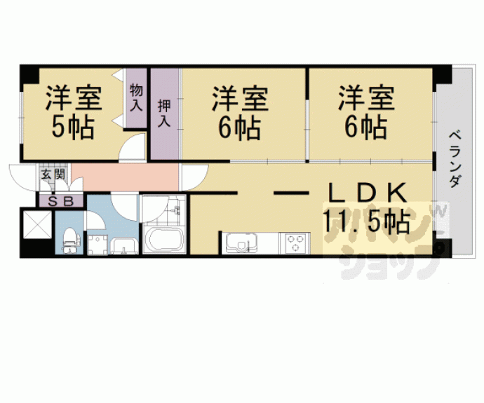 【リビエール桃山】間取