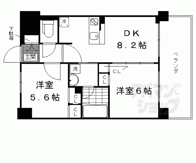 【エステムプラザ京都河原町通】間取