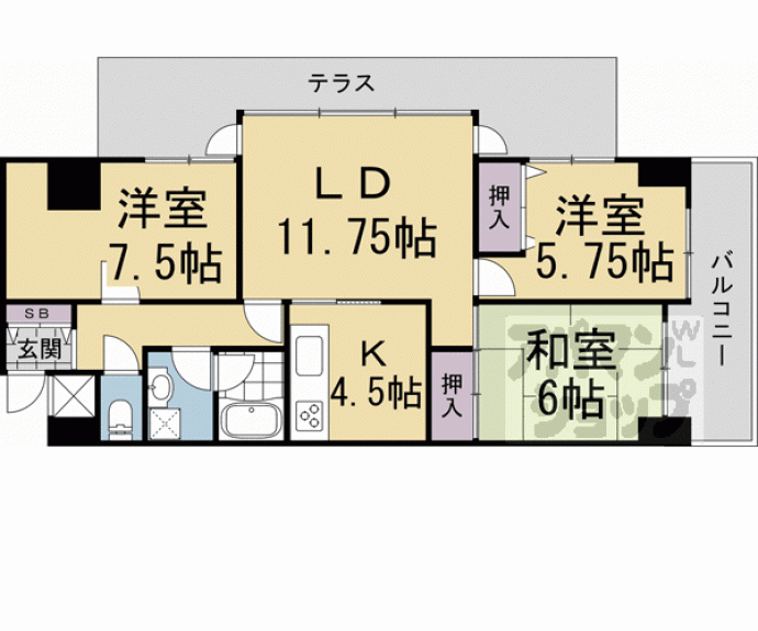 【パークテラス桃山】間取