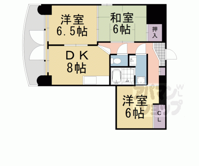 【ル・サフィール五条】間取