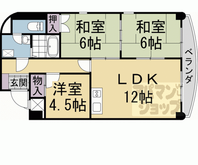 【ル・サフィール五条】間取