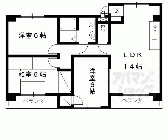 【ウエストヴィラ】間取