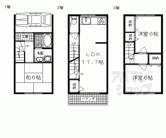 【西ノ京小堀池町１４－１３貸家】間取