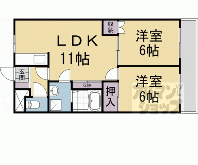 【プリベール上桂】間取