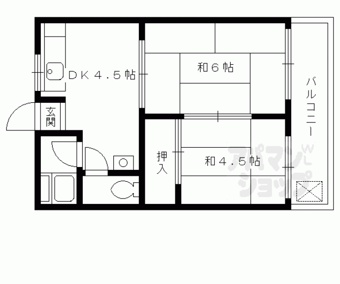 【ハイツ北浦】間取
