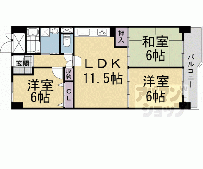 【桂川ハイツ】間取